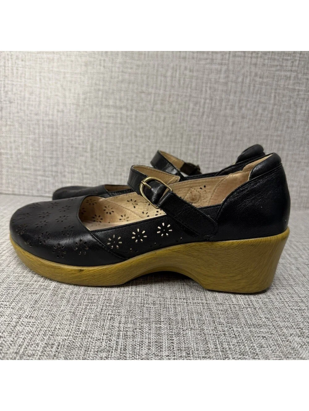 Alegria  Shoes Women’s Size EU 39 / US 9 Black Leather Mary Janes Rene Clogs